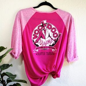 🍩 Voodoo Doughnut Baseball Tee in Pink 🍩